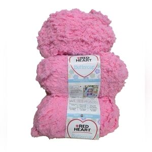 Red Heart Buttercup DISCONTINUED “Ballet Slipper” - New Lot Of Six Skeins Pink